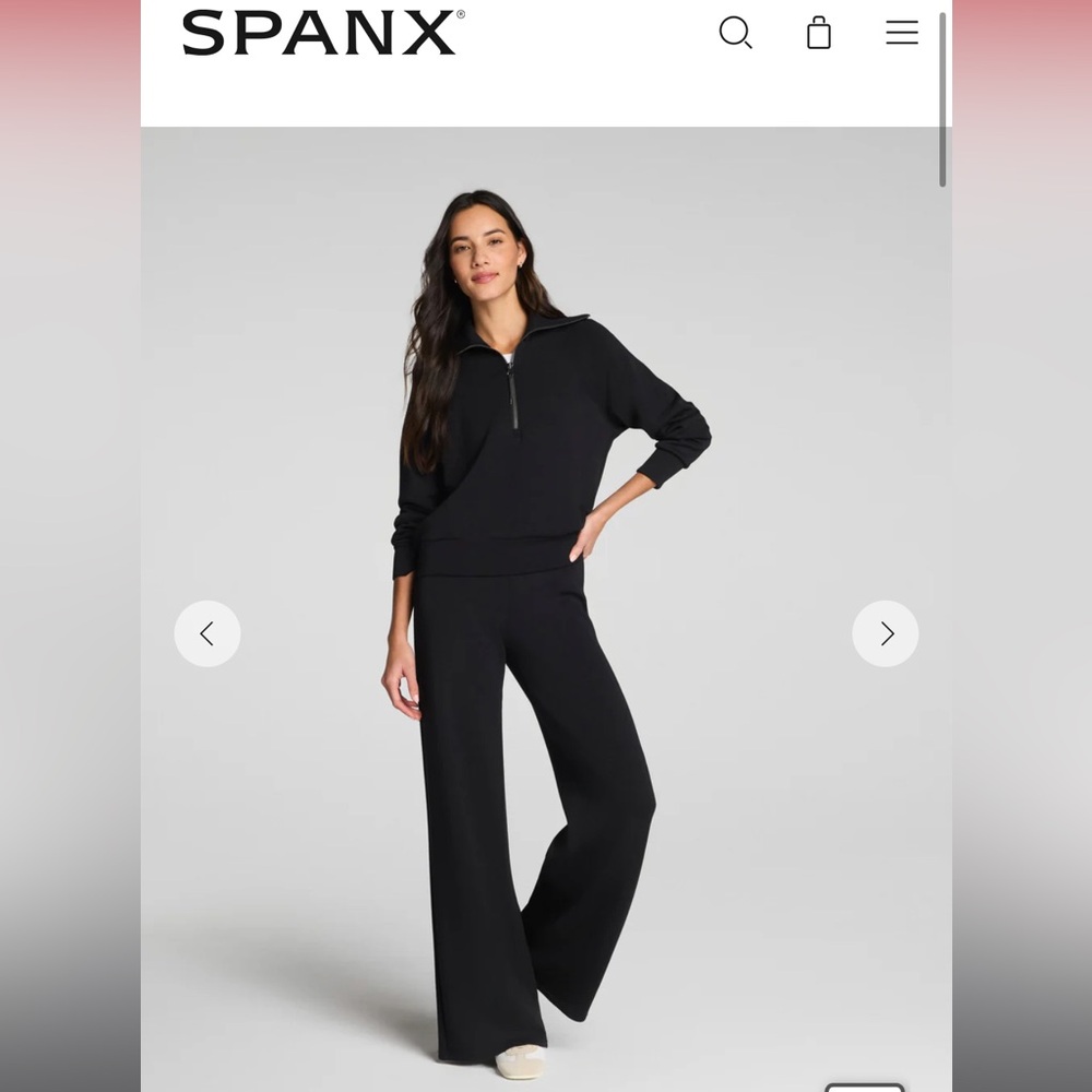 SPANX Maroon Wide-Leg Trousers set